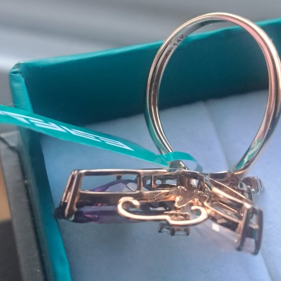 NWT Effy Gemstones Butterfly Ring in 14K Rose Gold - Picture 4 of 5